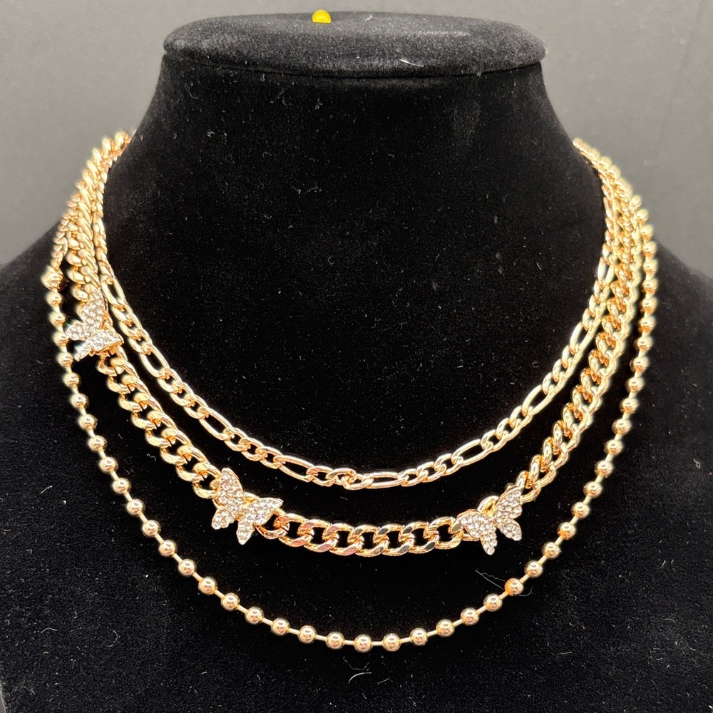 Oh Hello! Set of 3 Goldtone Choker Necklaces